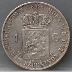1 gulden 1865 - Willem 3 - netjes achterzijde