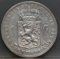 1 Gulden 1904 — Wilhelmina Zilver voorzijde