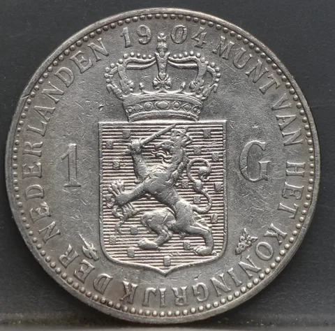 1 Gulden 1904 — Wilhelmina Zilver