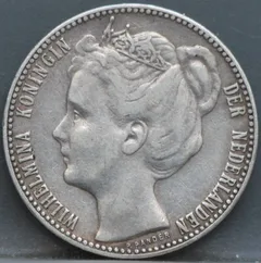 1 Gulden 1907 — Wilhelmina Zilver voorzijde, Zilver .945