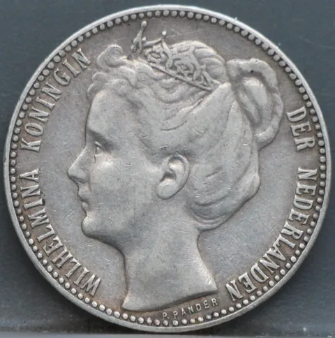 1 Gulden 1907 — Wilhelmina Zilver