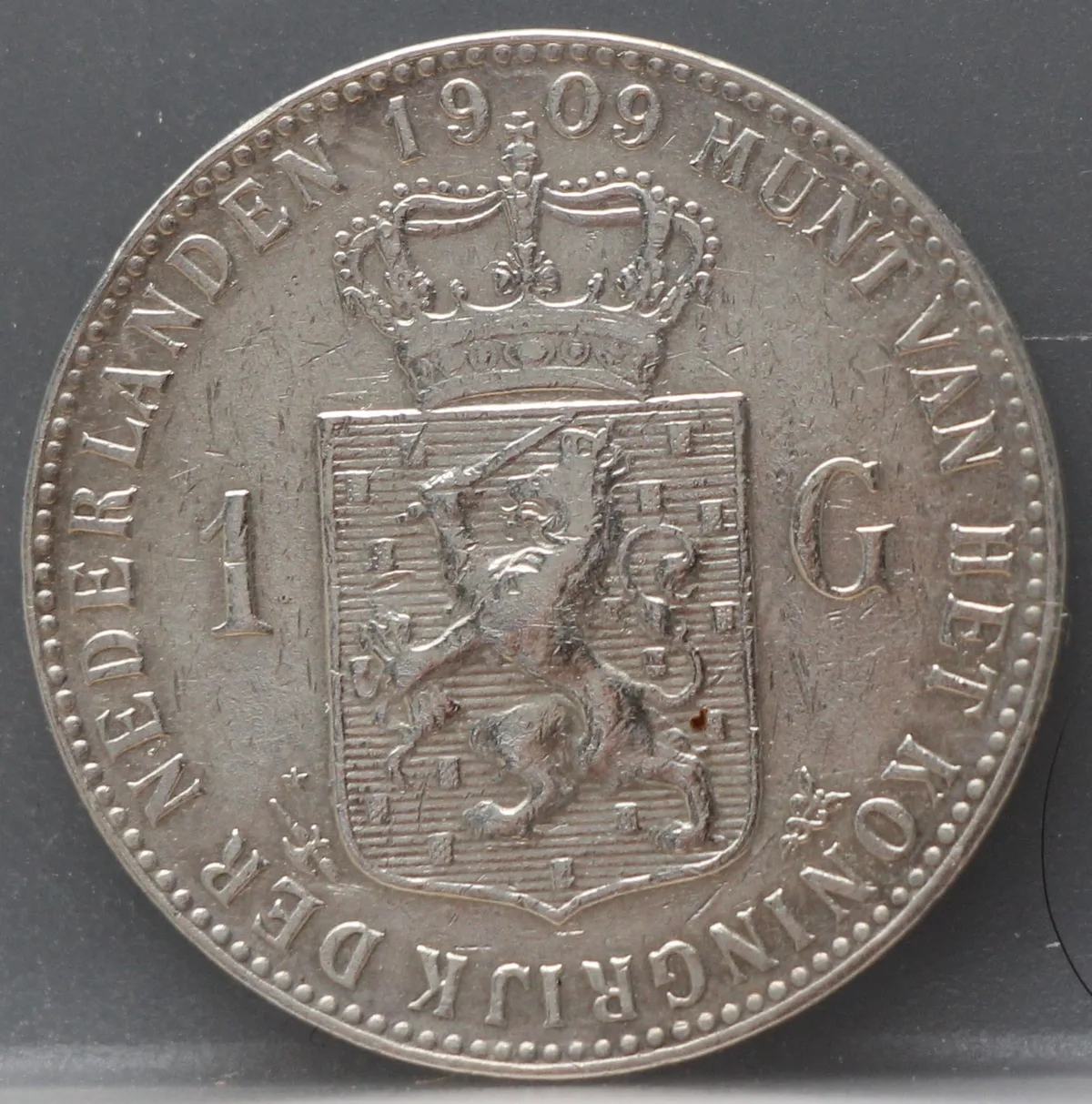 1 Gulden 1909 Wilhelmina — Zilver voorzijde