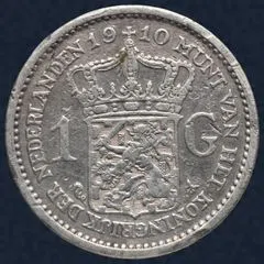 1 Gulden 1910 Wilhelmina Zilver