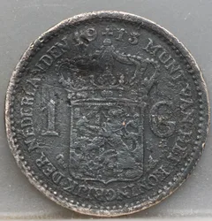 1 Gulden 1913 Wilhelmina — Zilver achterzijde