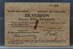 1 Gulden 1914 — Zilverbon NVMH 01-1C voorzijde