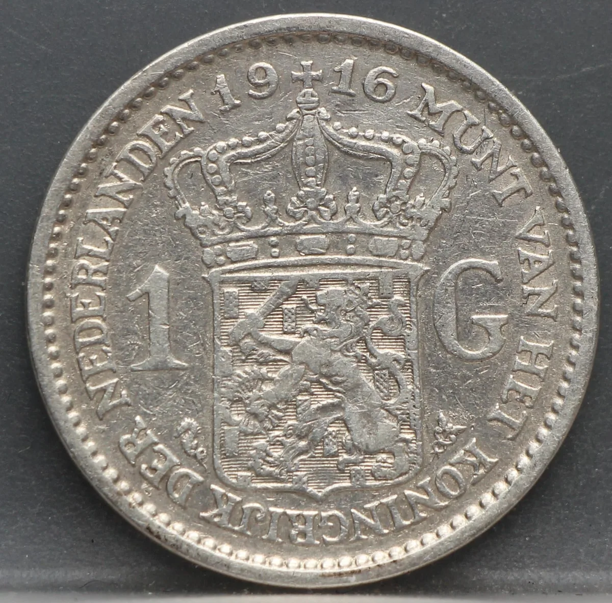 1 Gulden 1916 Wilhelmina — Zilver voorzijde