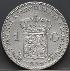 1 Gulden 1928 — Zilver voorzijde, Nederland