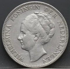 1 Gulden 1928 — Zilver achterzijde, Nederland