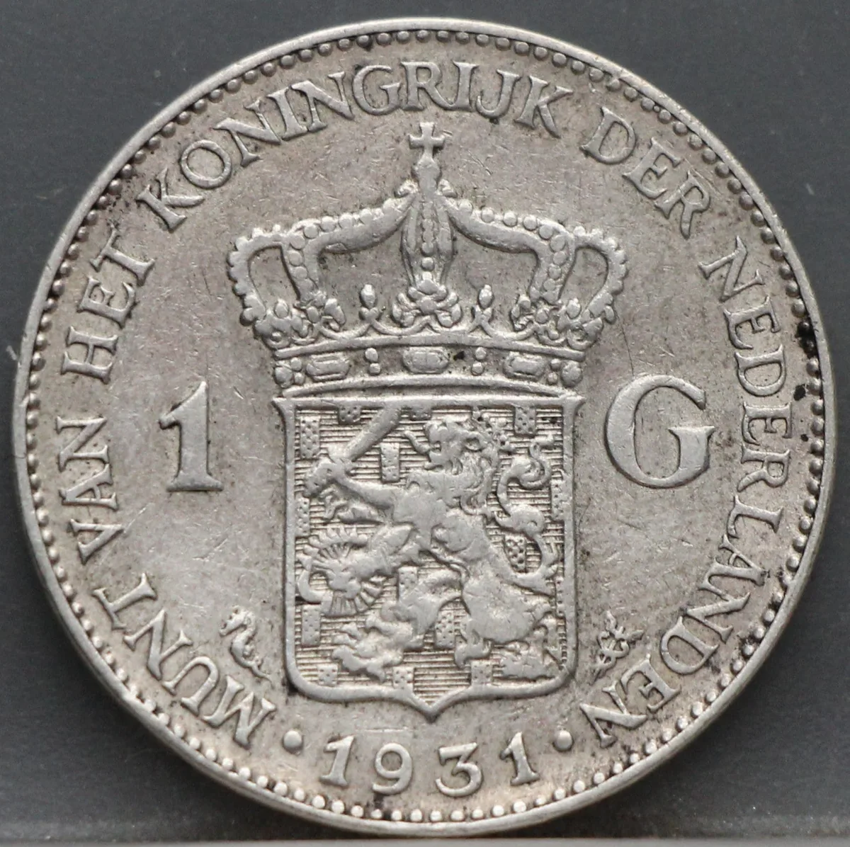 1 Gulden 1931 — Wilhelmina voorzijde, Zilver