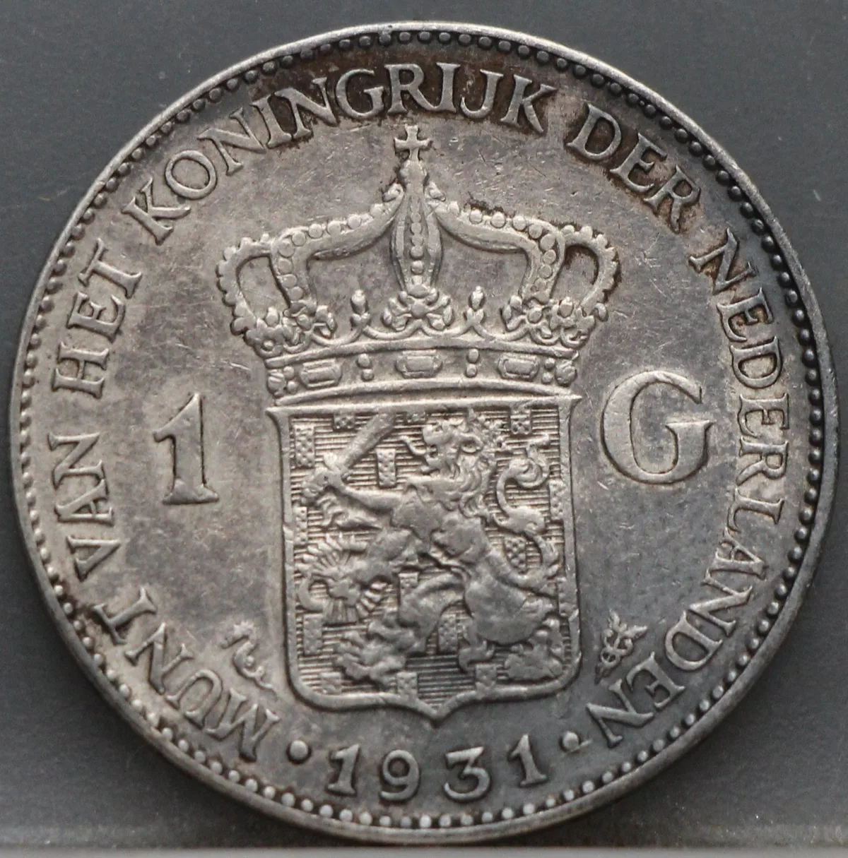 1 Gulden 1931 — Wilhelmina voorzijde, Zilver