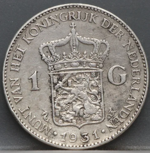 1 Gulden 1931 — Wilhelmina Zilver