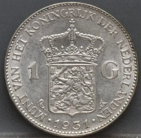 1 Gulden 1931 — Wilhelmina Zilver