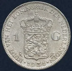 1 Gulden 1931 Wilhelmina Zilver