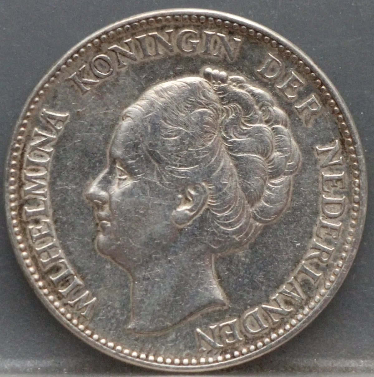 1 Gulden 1939 — Wilhelmina voorzijde, Zilver