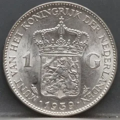 1 Gulden 1939 Wilhelmina - netjes voorzijde