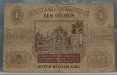 1 Gulden 1940 — Nederlands-Indië Muntbiljet achterzijde