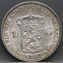 1 Gulden 1940 - Wilhelmina voorzijde