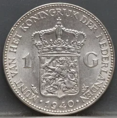 1 Gulden 1940 - Wilhelmina voorzijde