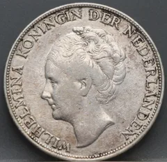 1 Gulden 1943 D — Wilhelmina achterzijde, Zilver
