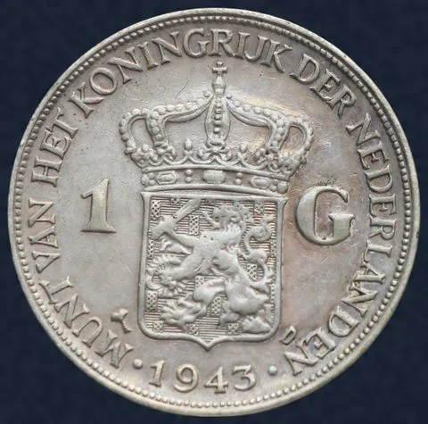 1 Gulden 1943 D Wilhelmina