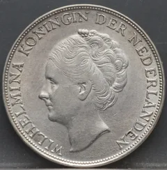 1 Gulden 1943 D - Wilhelmina - netjes achterzijde