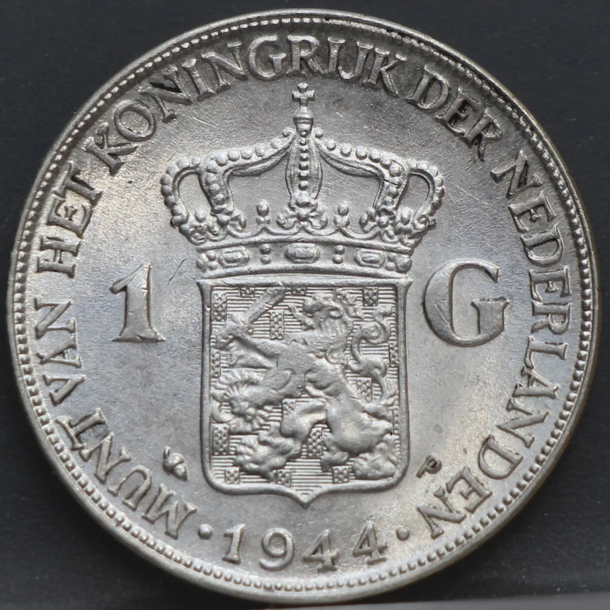 1 Gulden 1944 P — Wilhelmina voorzijde, zilver