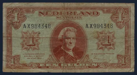 1 Gulden 1945 Muntbiljet Wilhelmina NVMH 06-1B
