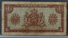 1 Gulden 1945 – Muntbiljet Wilhelmina NVMH 06-1A achterzijde