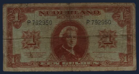 1 Gulden 1945 Muntbiljet Wilhelmina NVMH 06-1A