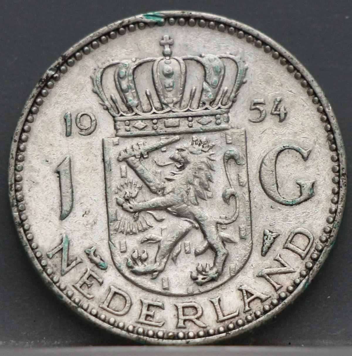 1 Gulden 1954 — Juliana Zilver voorzijde, Nederland