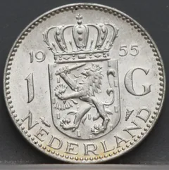 1 Gulden 1955 Juliana voorzijde