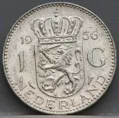1 Gulden 1956 — Nederland Zilver voorzijde