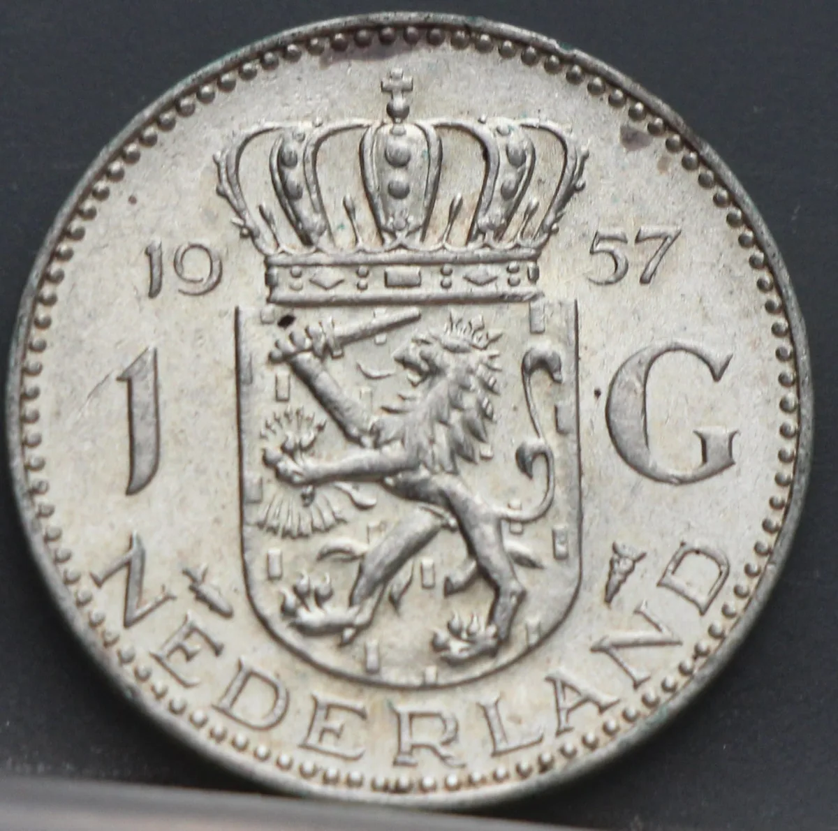 1 Gulden 1957 — Nederland Zilver voorzijde