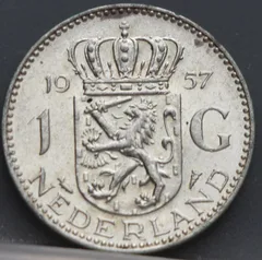 1 Gulden 1957 — Nederland Zilver voorzijde