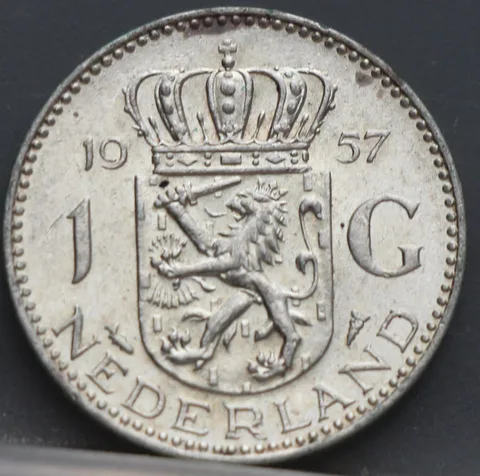 1 Gulden 1957 — Nederland Zilver