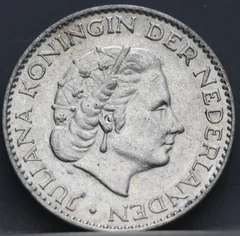 1 Gulden 1957 — Nederland Zilver achterzijde