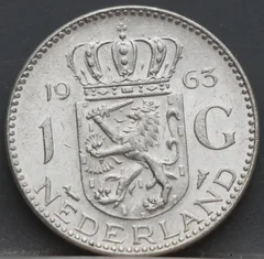 1 Gulden 1963 — Nederland Zilver voorzijde