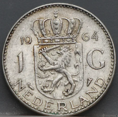 1 Gulden 1964 Nederland Zilver — Juliana