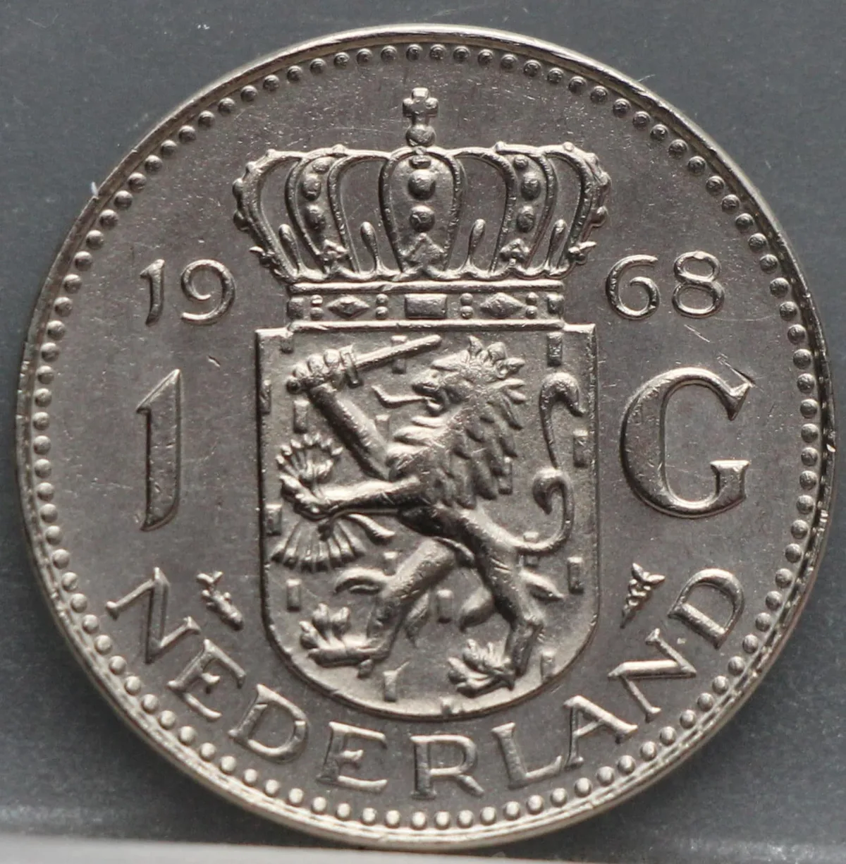 1 Gulden 1968 — Nikkel voorzijde, Nederland