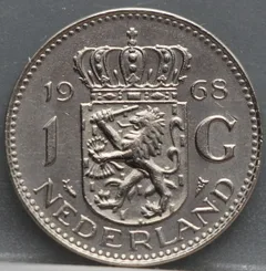 1 Gulden 1968 — Nikkel voorzijde, Nederland