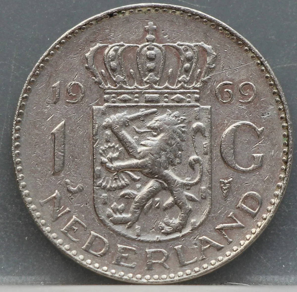 1 Gulden 1969 — Nikkel (Muntmeesterteken Haan) voorzijde, Nederland