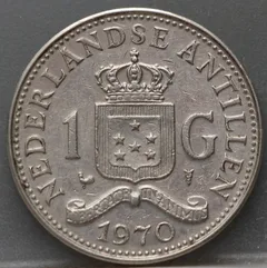 1 Gulden 1970 Nederlandse Antillen — Nikkel voorzijde