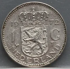 1 Gulden 1972 — Nederland Nikkel achterzijde