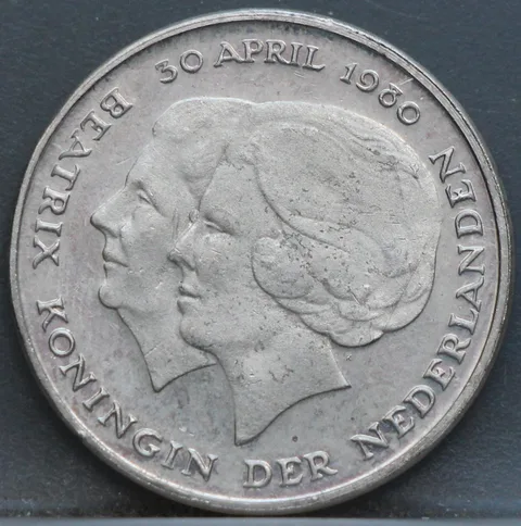 1 Gulden 1980 Nederland Nikkel — Dubbelkop
