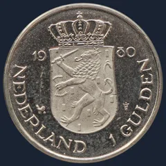 1 Gulden 1980 Nederland Nikkel — Dubbelkop