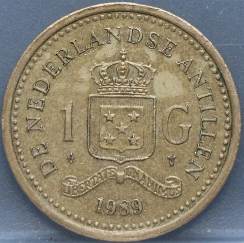 1 Gulden 1989 Nederlandse Antillen — Aureate Bonded Steel
