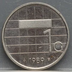 1 Gulden 1989 — Nikkel voorzijde, Nederland