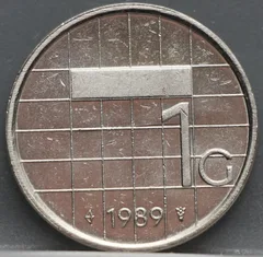 1 Gulden 1989 — Nikkel voorzijde