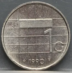 1 Gulden 1990 — Nikkel voorzijde, Nederland