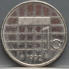 1 Gulden 1992 — Nikkel voorzijde
